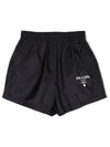 Logo Print Shorts Black - PRADA - BALAAN 2