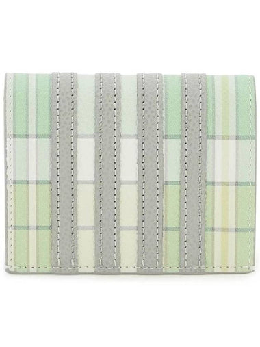 4 Bar Applique Stripe Double Card Holder Pastel Green - THOM BROWNE - BALAAN 1