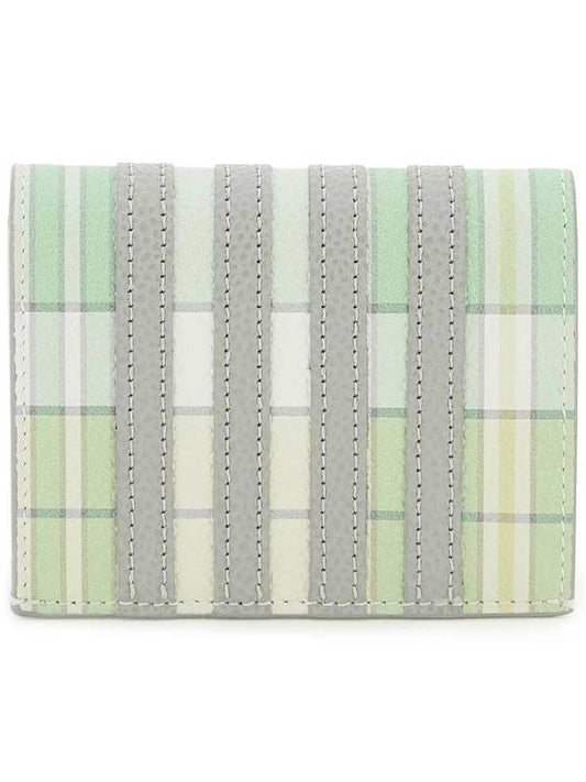 4 Bar Applique Stripe Double Card Holder Pastel Green - THOM BROWNE - BALAAN 1