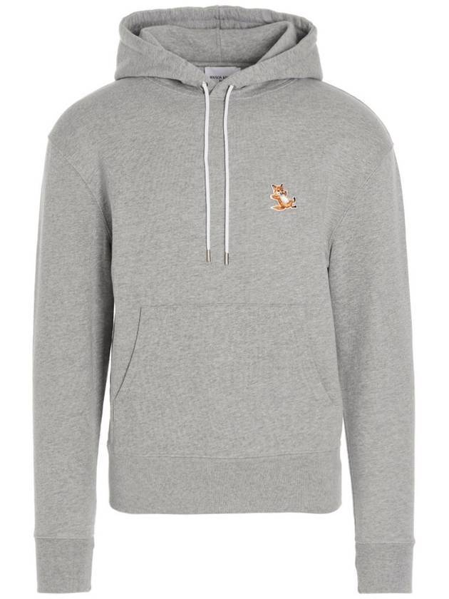 Chillax Fox Patch Classic Hoodie Grey Melange - MAISON KITSUNE - BALAAN 1