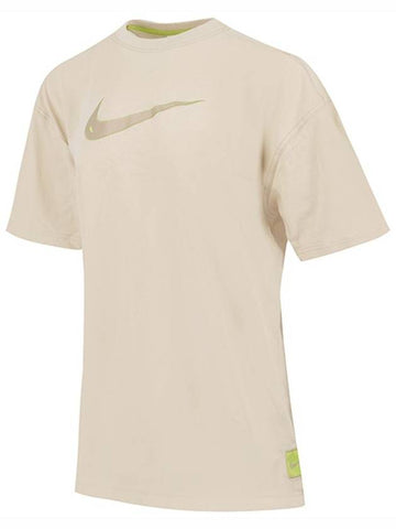 Sportswear Swoosh Short Sleeve T-Shirt Beige - NIKE - BALAAN 1