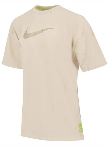 Sportswear Swoosh Short Sleeve T-Shirt Beige - NIKE - BALAAN 1