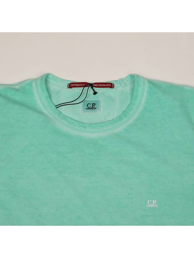 Piece Dyed Short Sleeve T-Shirt Green - CP COMPANY - BALAAN.