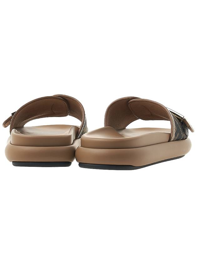 FF Baguette Slide Slippers Brown - FENDI - BALAAN 5