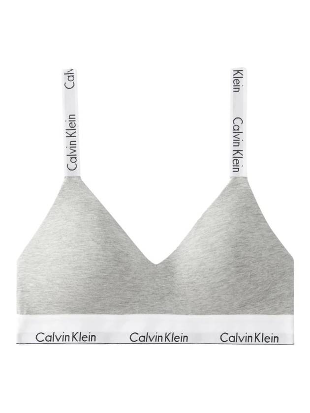 Modern Lightly Lined Cotton Bralette Grey - CALVIN KLEIN - BALAAN 1