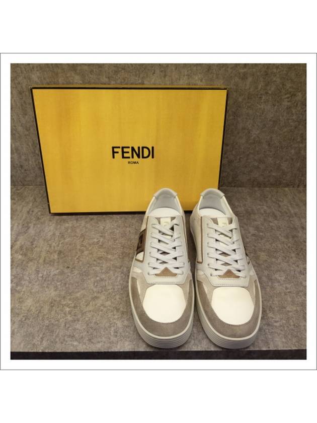 Step Leather Low Top Sneakers Beige - FENDI - BALAAN 2