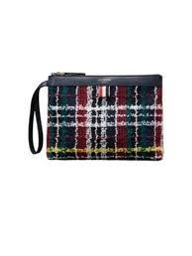 Hunting Tartan Eyelash Tweed Toiletry Case FAL008A F0671 996 - THOM BROWNE - BALAAN 2