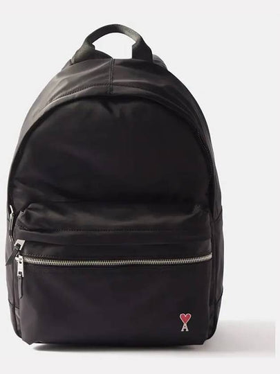 Heart Logo Backpack Black - AMI - BALAAN 2