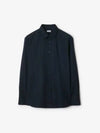 Regular Fit Cotton Long Sleeve Shirt Navy - BURBERRY - BALAAN 2