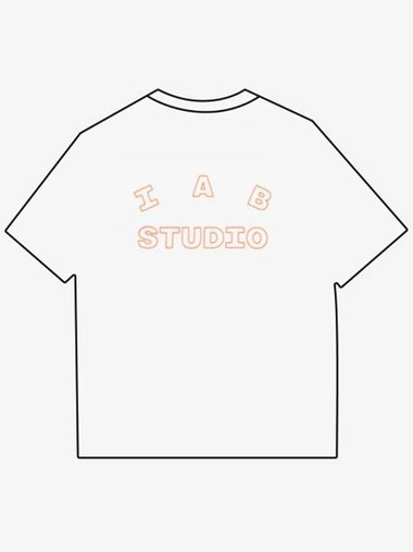 line logo tshirt white orange - IAB STUDIO - BALAAN 1