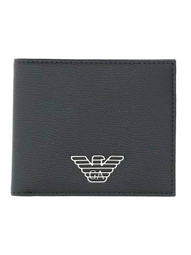 Men's Logo Leather Bifold Wallet Black - EMPORIO ARMANI - BALAAN 1