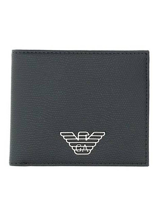 Men's Logo Leather Bifold Wallet Black - EMPORIO ARMANI - BALAAN 1