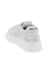 Women's Bleached Leather Low Top Sneakers White - MIU MIU - BALAAN 4