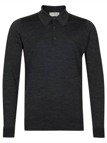 John Smedley Dorset Charcoal Polo Knit 925755 - JOHN SMEDLEY - BALAAN 1