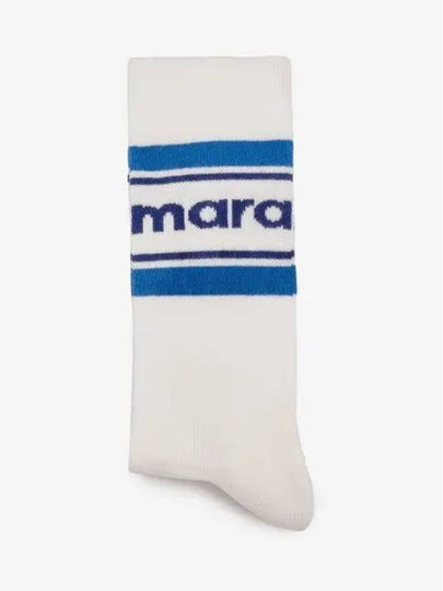 Donna Embroidered Logo Striped Socks Blue - ISABEL MARANT - BALAAN 2