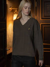 Lacoun Hotel Twist V-neck Knit Top Brown - DEFEMME - BALAAN 2