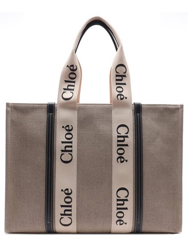 Woody Large Tote Bag Black Beige - CHLOE - BALAAN 5