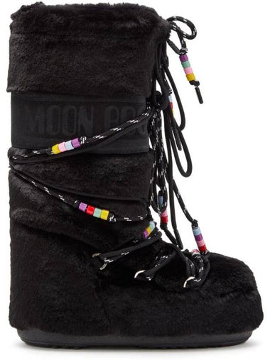 Icon Pouf Beads Winter Boots Black - MOON BOOT - BALAAN 1