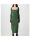 Women's Knit Square Neck Midi Dress Kelly Green - GANNI - BALAAN 2