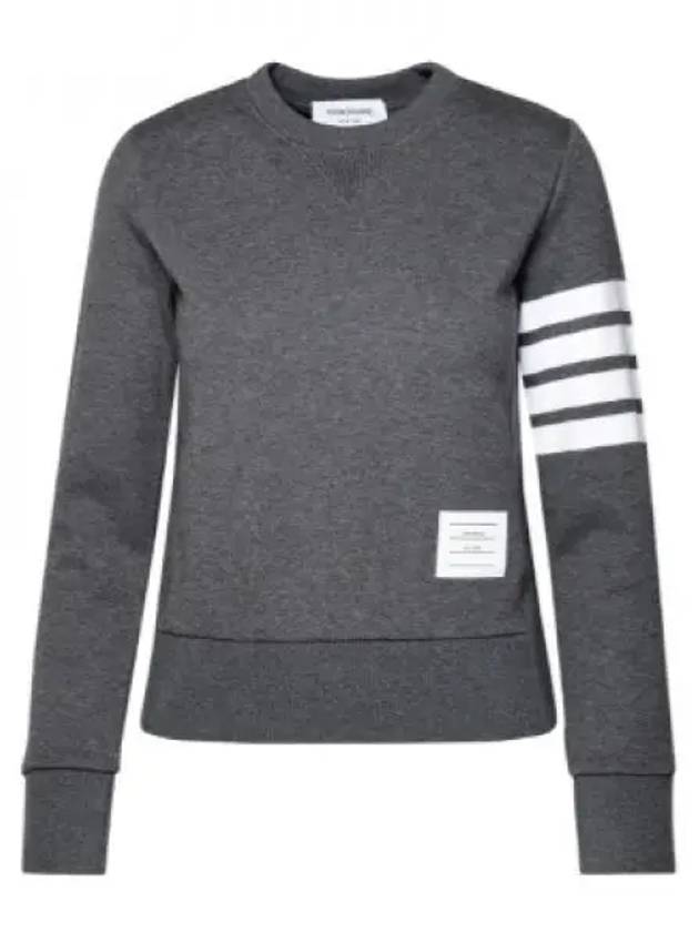 Engineered 4 Bar Stripe Loopback Jersey Knit Crewneck Sweatshirt Dark Grey - THOM BROWNE - BALAAN 2