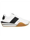 Men's Logo James Panel Low Top Sneakers Black White - TOM FORD - BALAAN 1