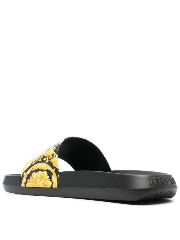 Barocco Printing Band Slide Slippers Black - VERSACE - BALAAN 4