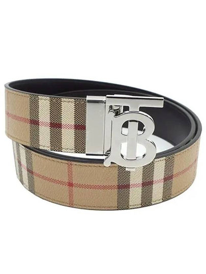 Monogram Motif Vintage Check Reversible Belt Archive Beige - BURBERRY - BALAAN 2