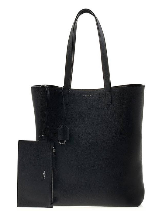 Grained Leather Bold Shopping Shoulder Bag Black - SAINT LAURENT - BALAAN 2