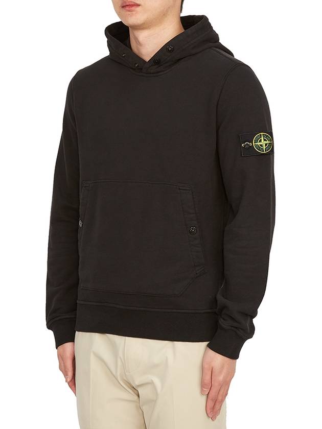 Garment Dyed Hoodie Black - STONE ISLAND - BALAAN 3