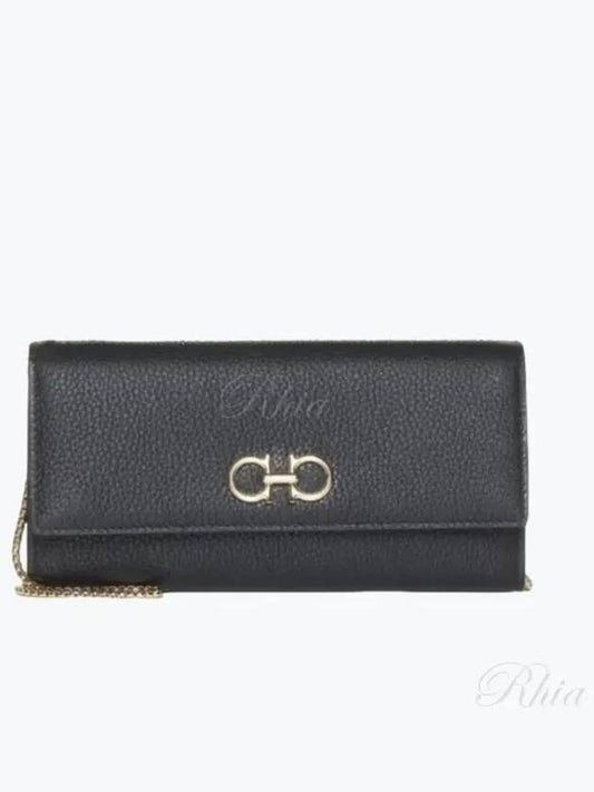 Gancini Chain Long Wallet Black - SALVATORE FERRAGAMO - BALAAN 2