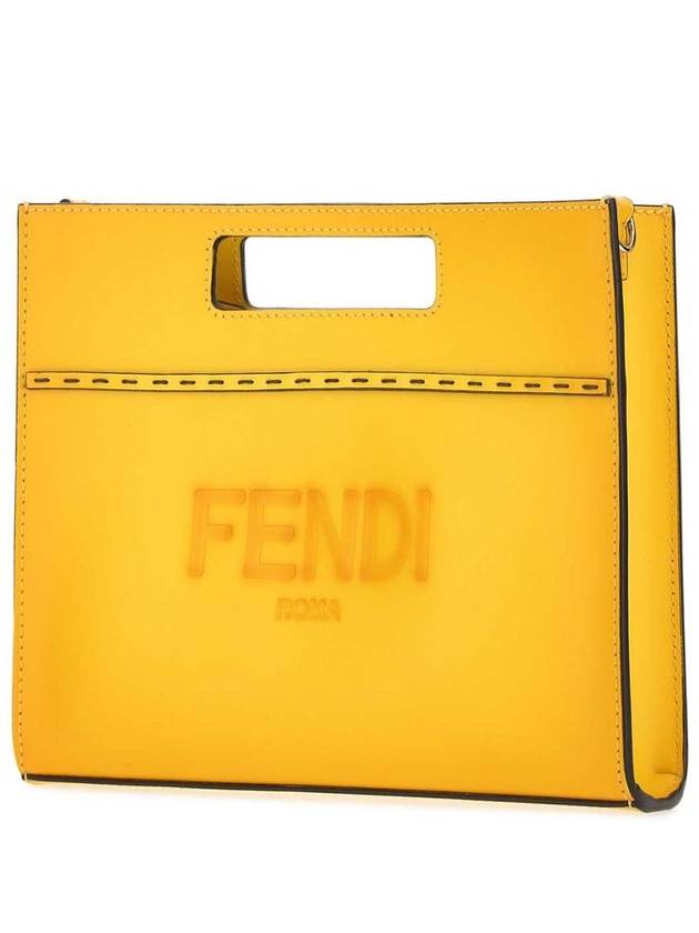 Roma logo mini shopper tote bag yellow - FENDI - BALAAN 3