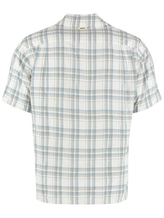 Viscose Check Bowling Short Sleeve Shirt Ivory Light Blue - GUCCI - BALAAN 2