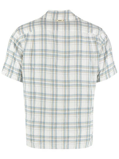 Viscose Check Bowling Short Sleeve Shirt Ivory Light Blue - GUCCI - BALAAN 2