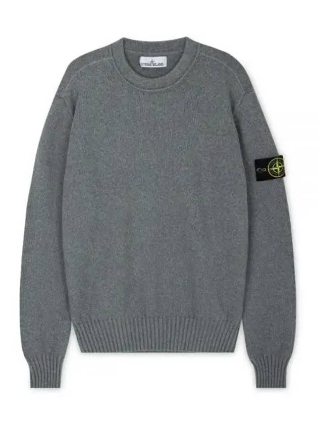 Logo Patch Knit Top Grey - STONE ISLAND - BALAAN 2