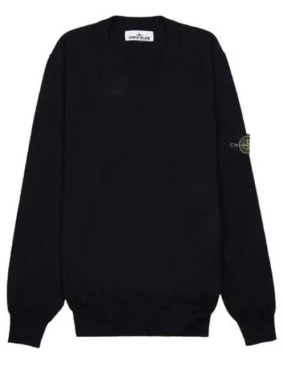 Crewneck Soft Cotton Knit Top Black - STONE ISLAND - BALAAN 2