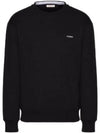 Print Cotton Crewneck Sweatshirt Black - VALENTINO - BALAAN 2