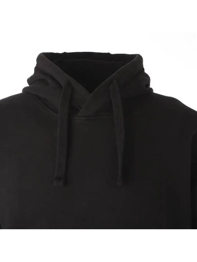 Logo Patch Cotton Fleece Hoodie Black - STONE ISLAND - BALAAN 6