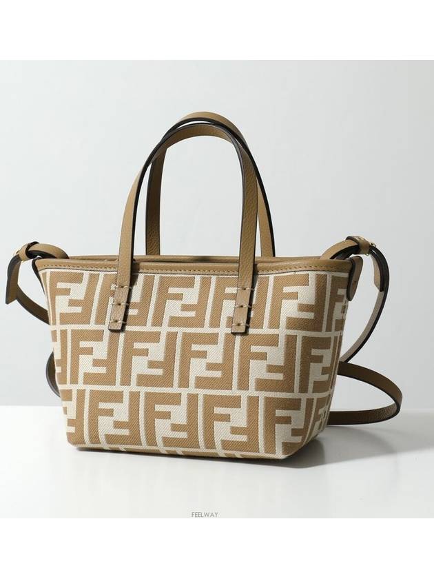 Roll FF Jacquard Small Tote Bag Beige - FENDI - BALAAN 2