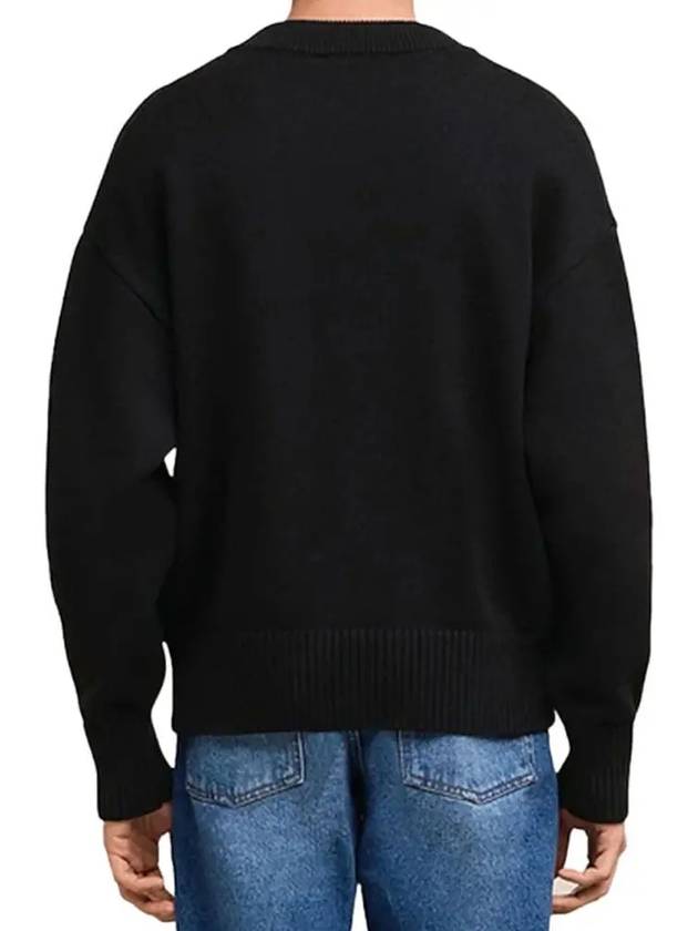 De Coeur Wool Cardigan Black - AMI - BALAAN 4