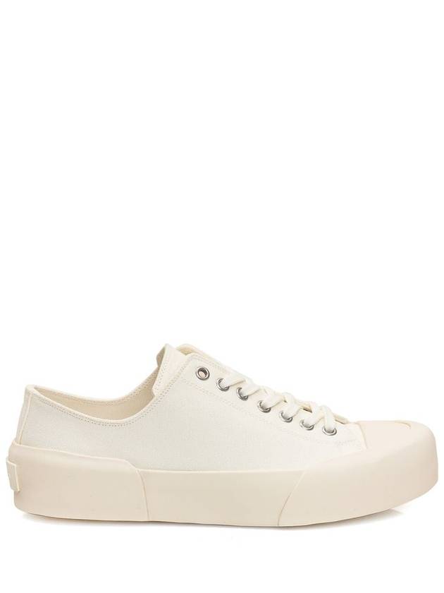 Logo Print Cotton Low Top Sneakers White - JIL SANDER - BALAAN 2