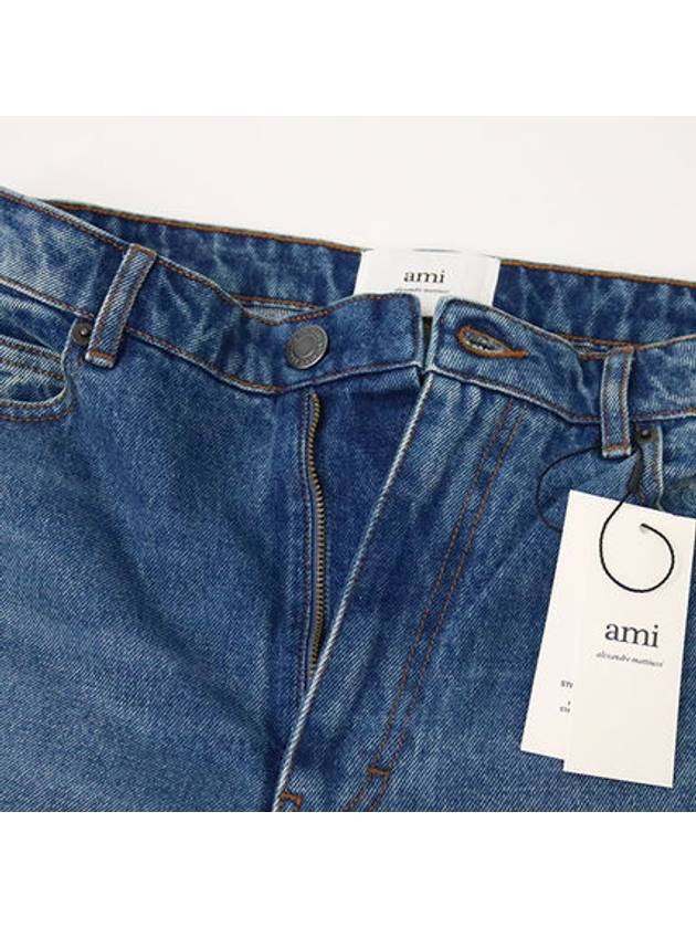 Logo Patch Straight Jeans Blue - AMI - BALAAN 4