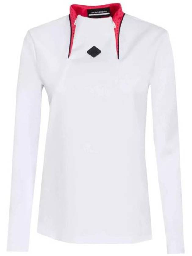 Golf Twinny Zip Mid Layer Long Sleeve T-Shirt White - J.LINDEBERG - BALAAN 2