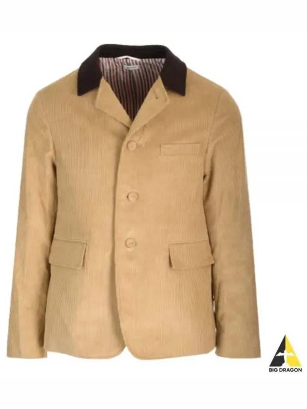 Corduroy Button Up Cutaway Jacket Beige - THOM BROWNE - BALAAN 2