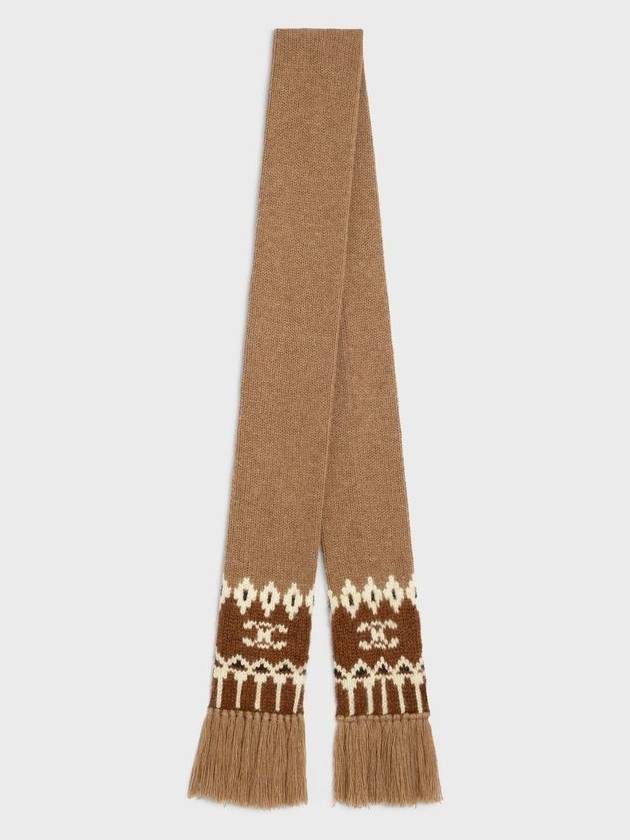 Triomphe Fair Isle Muffler Camel - CELINE - BALAAN 3