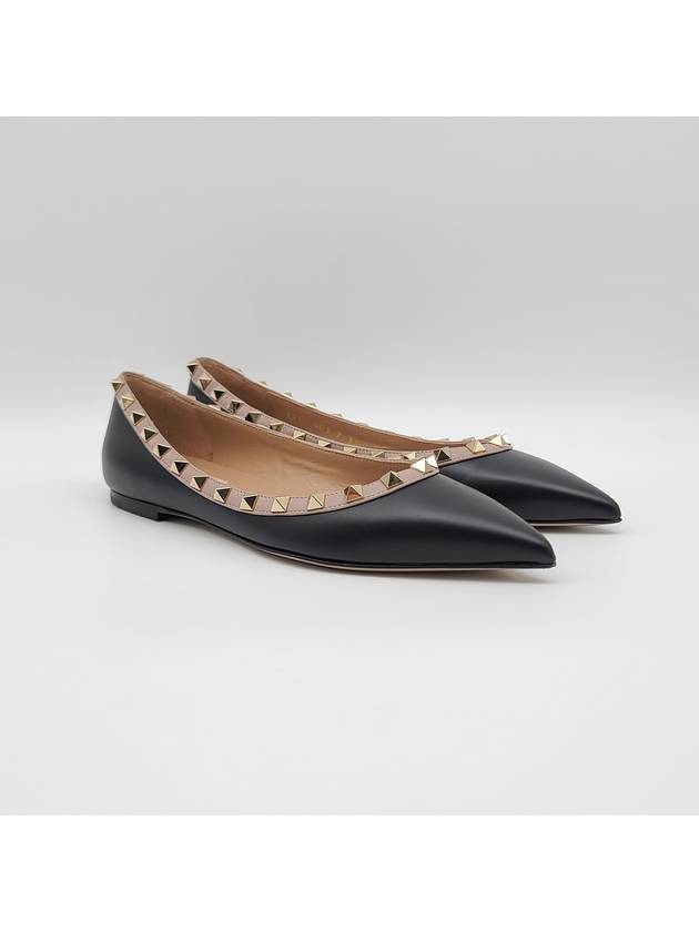 Rockstud Ballerina Flats Black - VALENTINO - BALAAN 3