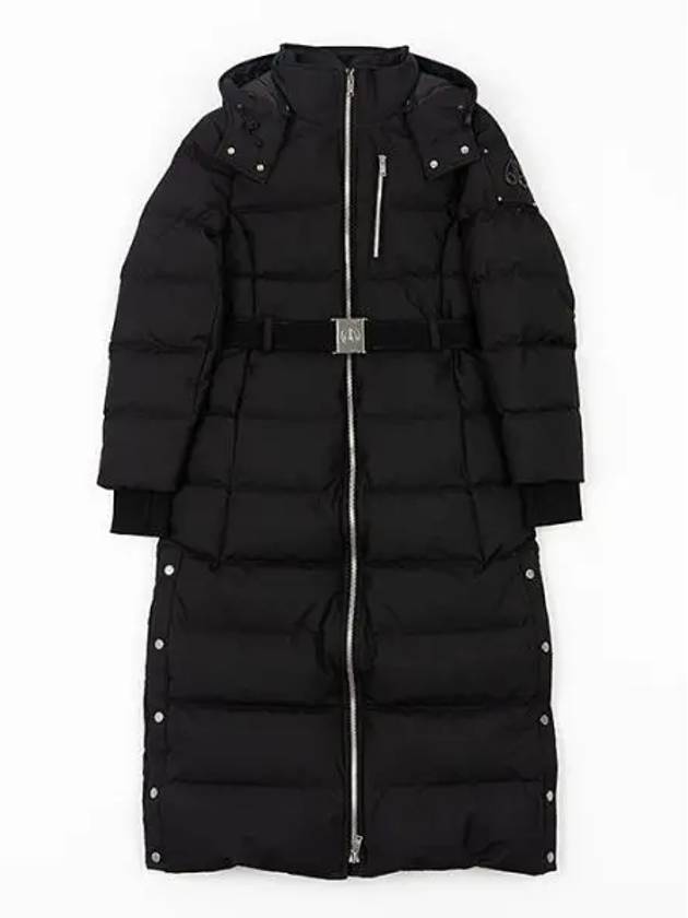 Cloud Belted Hooded Long Padded Black - MOOSE KNUCKLES - BALAAN 2