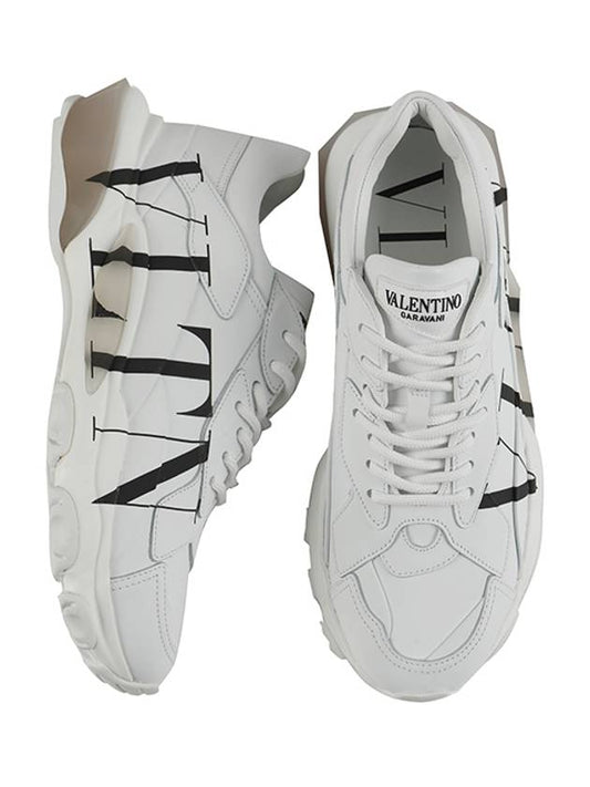 Men's Calfskin VLTN Logo Bounce Low Top Sneakers White - VALENTINO - BALAAN 2