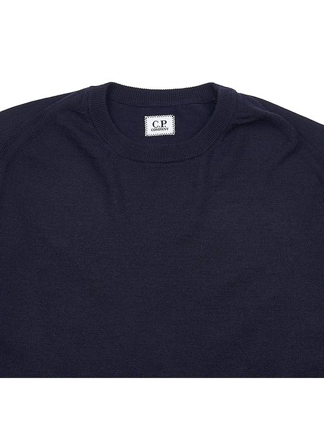 Lens Wappen Wool Knit Top Navy - CP COMPANY - BALAAN 4