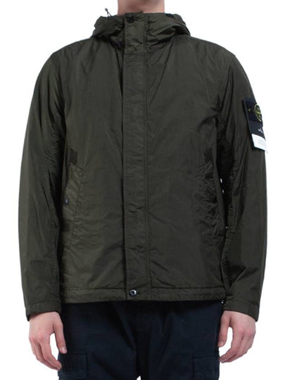 Crinkle Reps R-Ny Wind Resistant Anti-Drop Hooded Jacket Green - STONE ISLAND - BALAAN 2