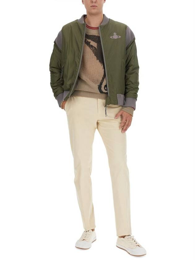 Cyclist Paneled Viscose Bomber Jacket Khaki - VIVIENNE WESTWOOD - BALAAN 3